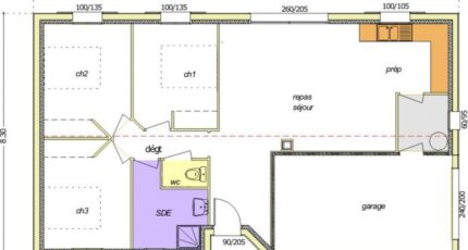 Avant-Projet FONTENAY LE COMTE - 80 m² - 3chambres  - LMP Constructeur