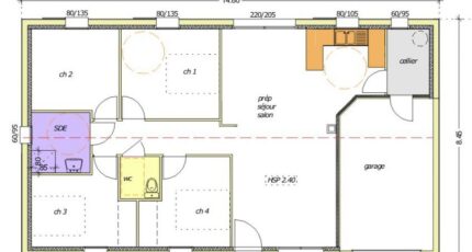 Avant projet NIORT – 89 m² - 4 chambres  - LMP Constructeur