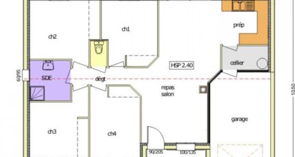 Avant-Projet CERIZAY - 90 m² - 4 chambres   - LMP Constructeur