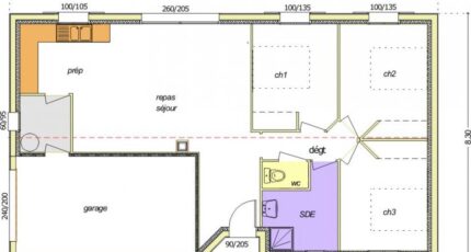 Avant-Projet FONTENAY LE COMTE - 80 m² - 3chambres  - LMP Constructeur