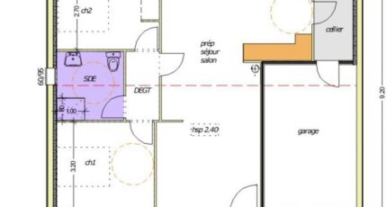 Avant-projet L'HERMENAULT - 70 m² - 2 chambres  - LMP Constructeur