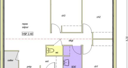 Avant projet BOURNEZEAU 72m² - 3 chambres   - LMP Constructeur