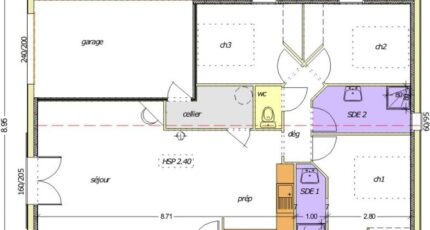 Avant-projet BOULOGNE - 84 m² - 3 chambres  - LMP Constructeur