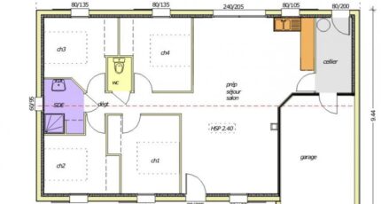 Avant-projet MONTAIGU - 90 m² - 4 chambres  - LMP Constructeur