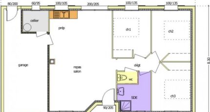 Avant-Projet FONTENAY LE COMTE - 80 m² - 3chambres  - LMP Constructeur