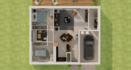 Plain-pied GI 2 ch Design  - LMP Constructeur