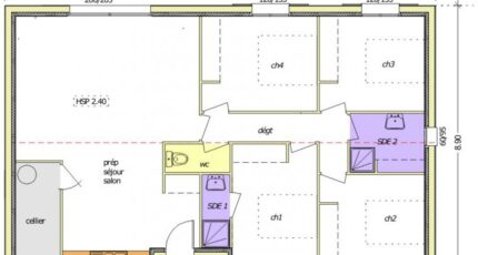 Avant-projet APREMONT - 103 m² - 4 chambres   - LMP Constructeur