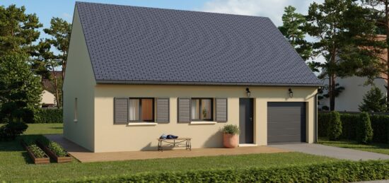 Plan de maison Surface terrain 71 m2 - 3 pièces - 2  chambres -  avec garage 